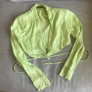 Zara Lime Satin Shirt